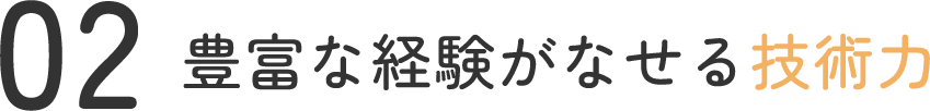 豊富な経験がなせる技術力